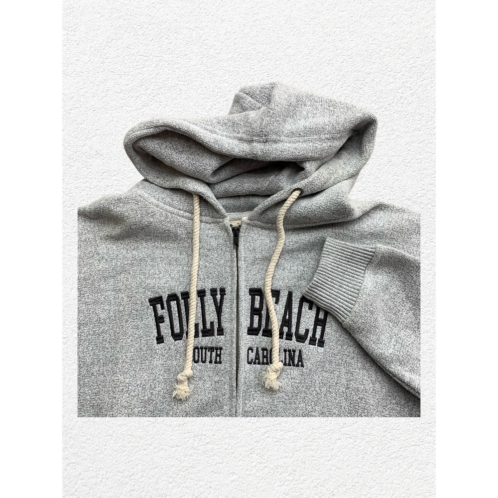 NWT‎ Trade Heritage Mens Sz M Full Zip Hoodie Folly Beach South Carolina Grey